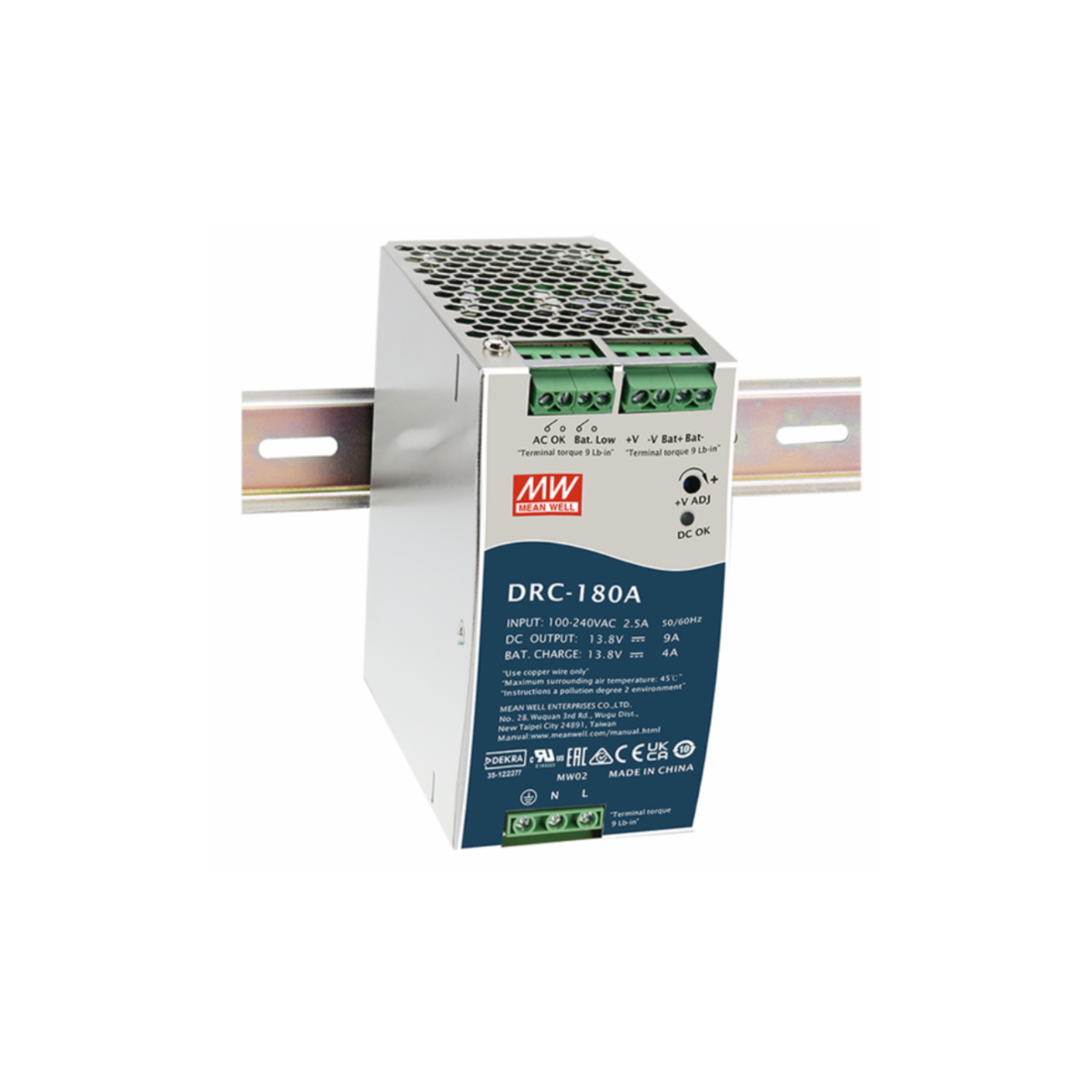 MEAN WELL DRC-180B Unterbrechungsfreie Stromversorgung (USV) (179,4W/27,6V/4,5A) Energiespeicher extern