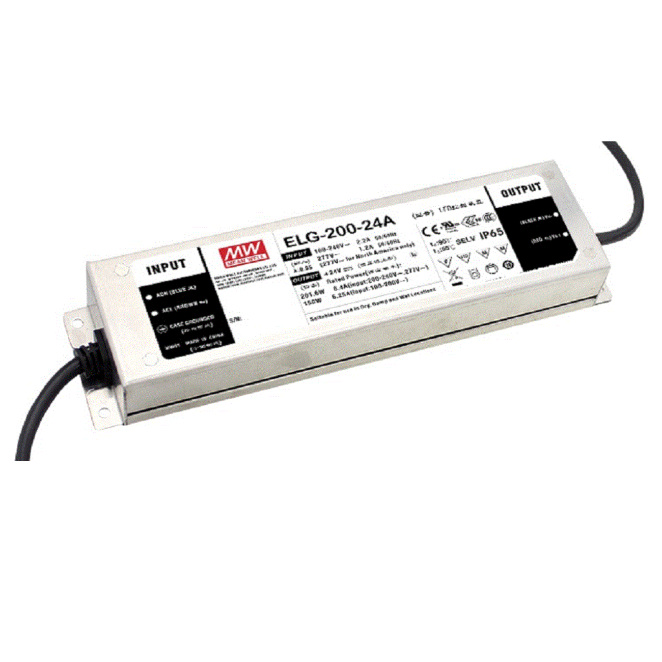 MeanWell ELG-200-24D2-3Y (201,6W/24V) LED-Netzteil - Netzteilshop24.de