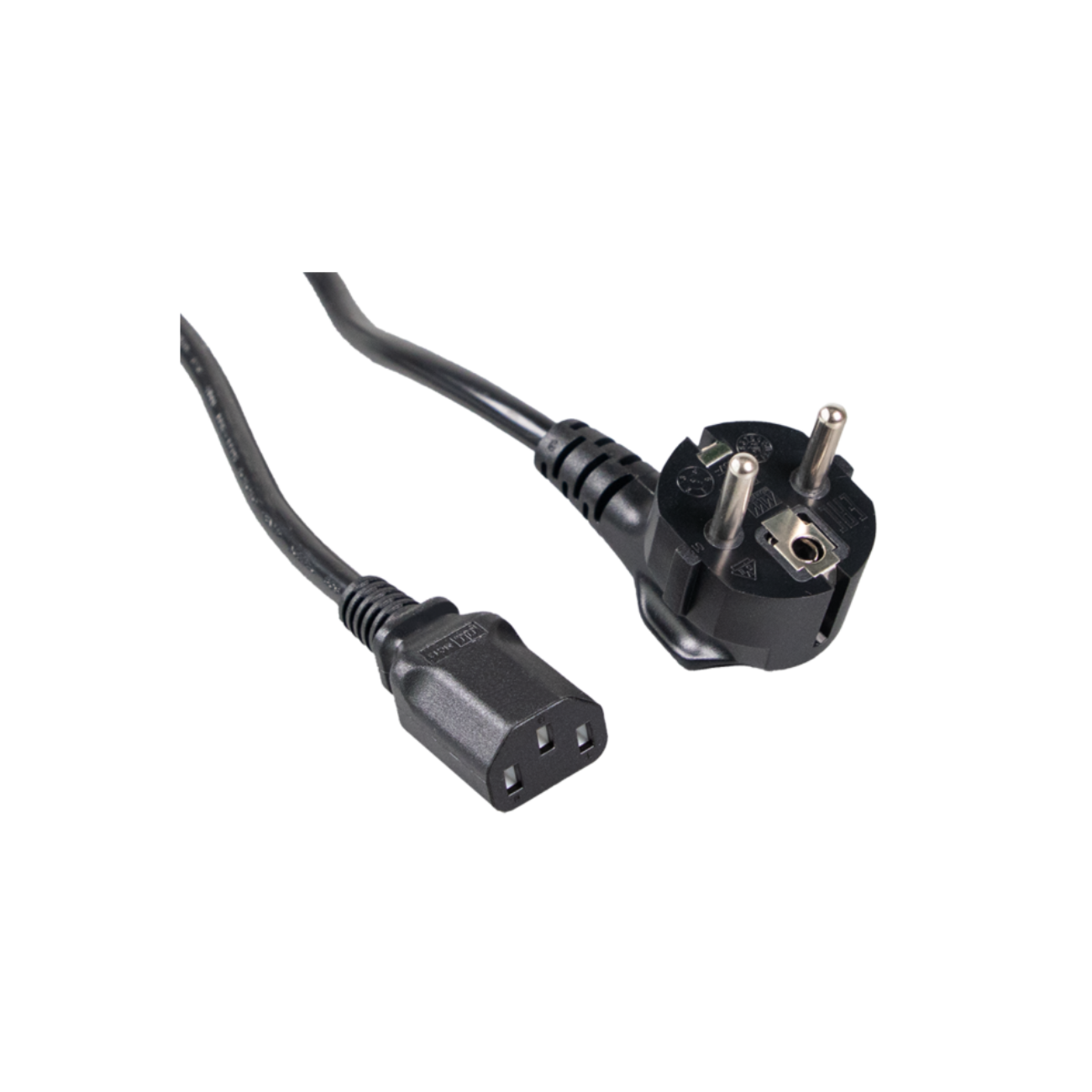 MEAN WELL Netzkabel Stecker Typ-F "Schuko" C13 Kaltgeräte-Buchse 3 0,75 mm² Schwarz 1,8m, EU1-MC13 EU