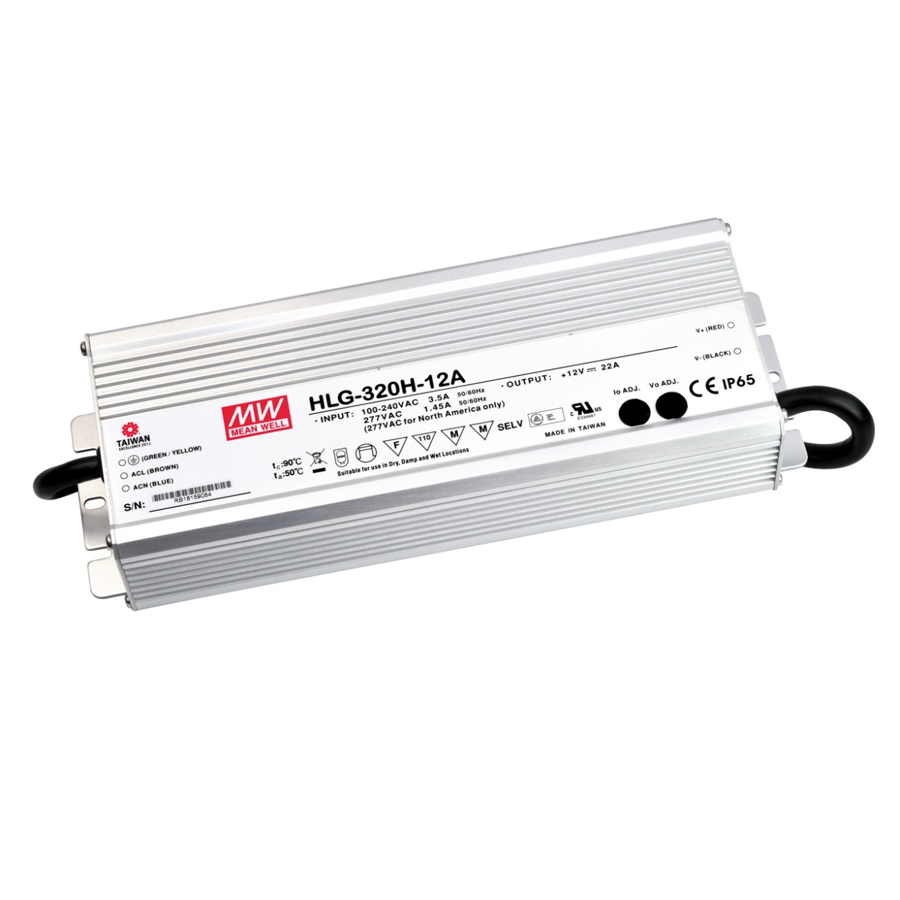 MeanWell HLG-320H-24AB (320W/24V) LED-Netzteil (dimmbar) - Netzteilshop24.de