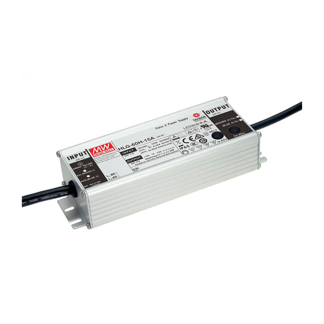 MeanWell HLG-60H-15B (60W/15V) LED-Netzteil (dimmbar) - Netzteilshop24.de