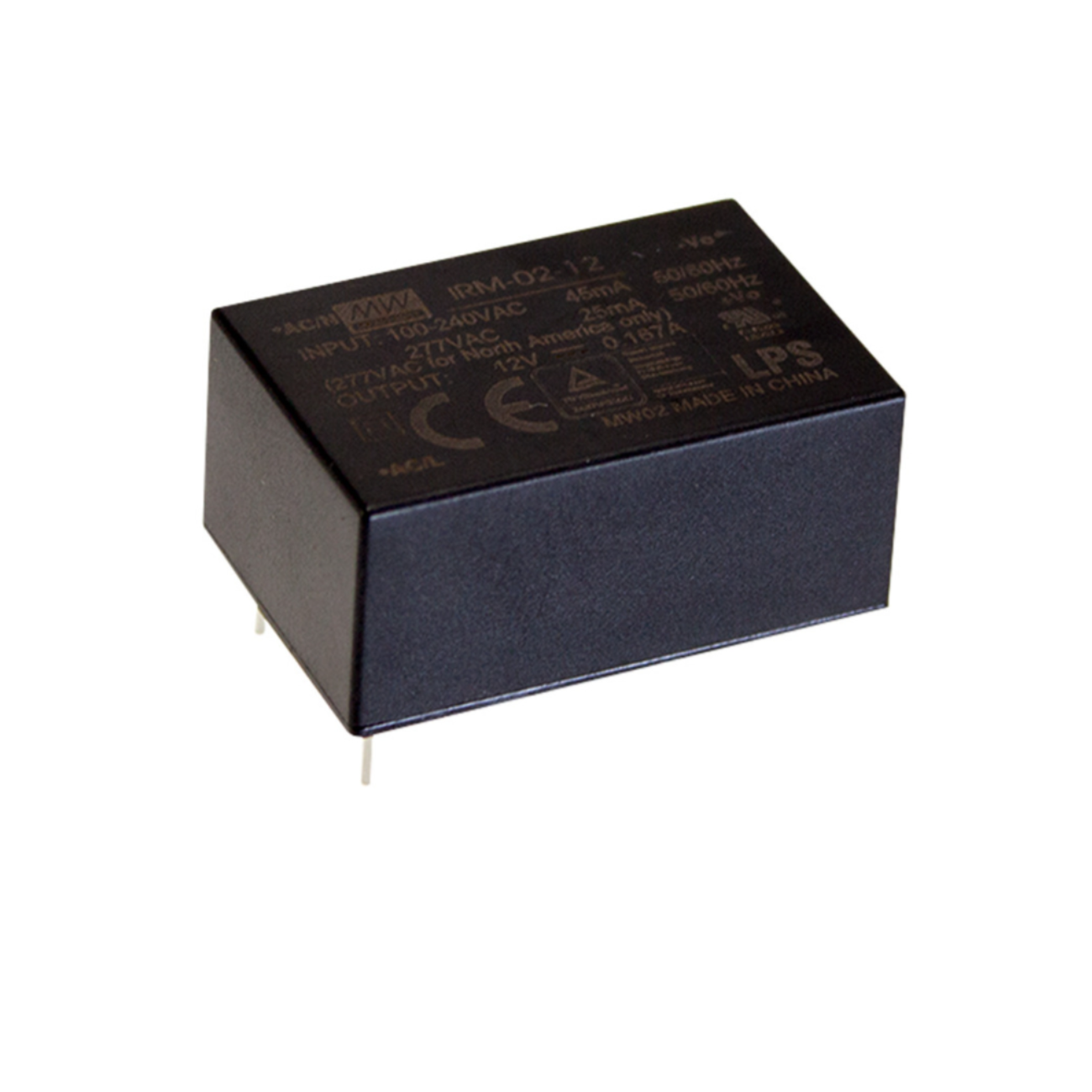 MeanWell IRM-02-9S (2W, 9V, 0,222A) AC/DC-Industrienetzteil Geschlossen Kunststoff - Netzteilshop24.de