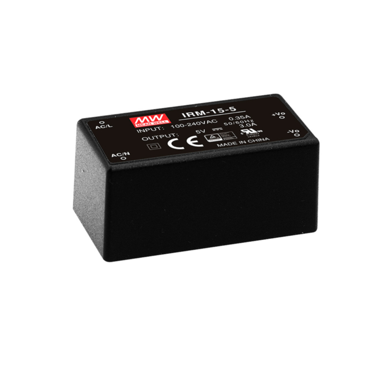 MeanWell IRM-15-24 (15W, 24V, 0,63A) AC/DC-Industrienetzteil Geschlossen Kunststoff - Netzteilshop24.de
