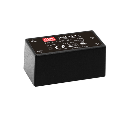 MeanWell IRM-20-5 (20W, 5V, 4,0A) AC/DC-Industrienetzteil Geschlossen Kunststoff - Netzteilshop24.de