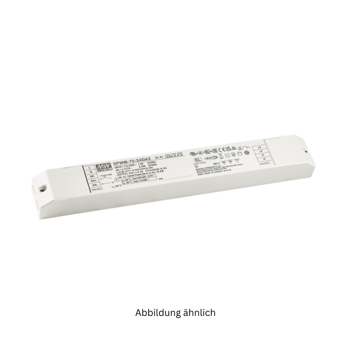 MEAN WELL SPWM-75-12 AC/DC-LED-Netzteil CV (75,6W/12V/6,3A) 0-10 Volt PWM Resistiv