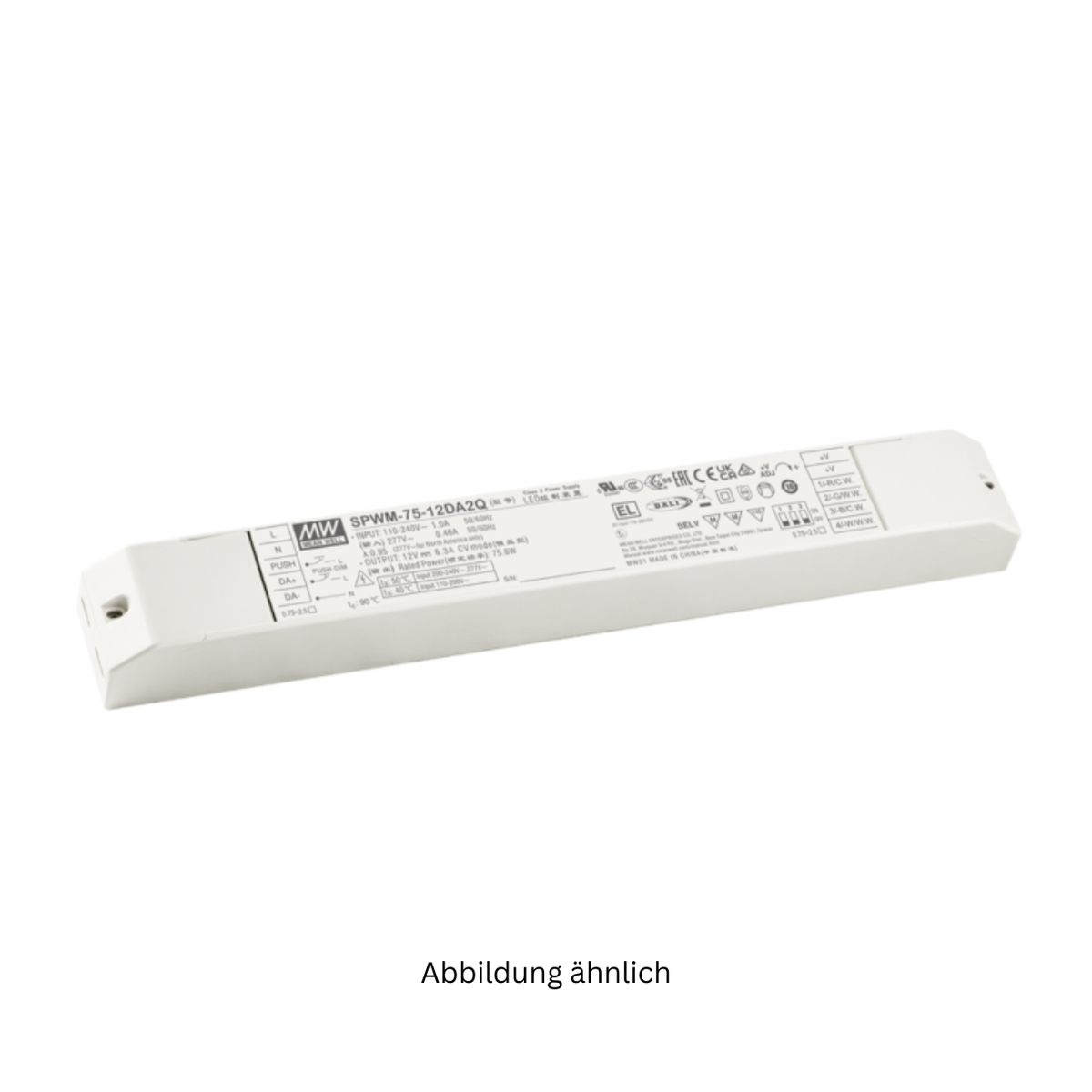 MEAN WELL SPWM-75-24DA2Q AC/DC-LED-Netzteil CV (76,8W/24V/3,2A) Dali-2