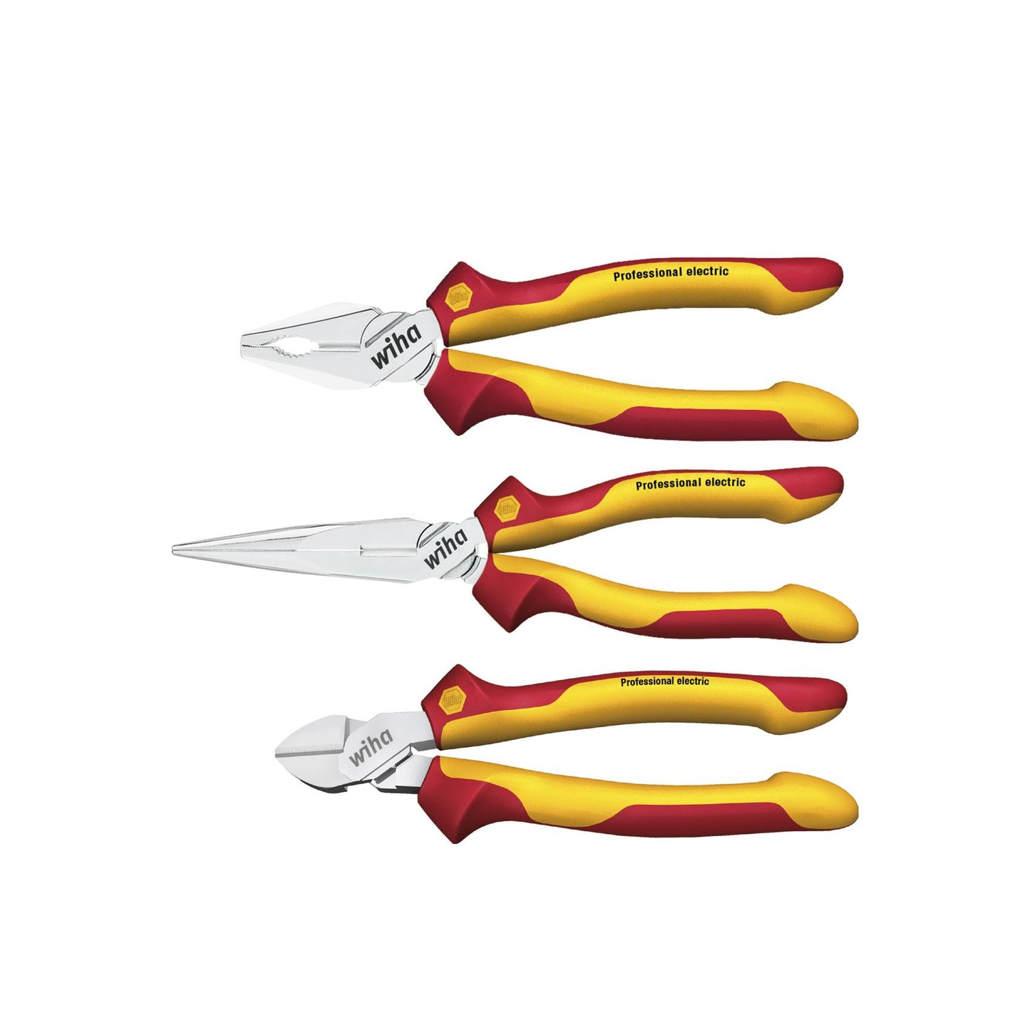 Wiha Zangen Set Professional electric Kombi-, Flachrundzange, Seitenschneider 3-tlg.