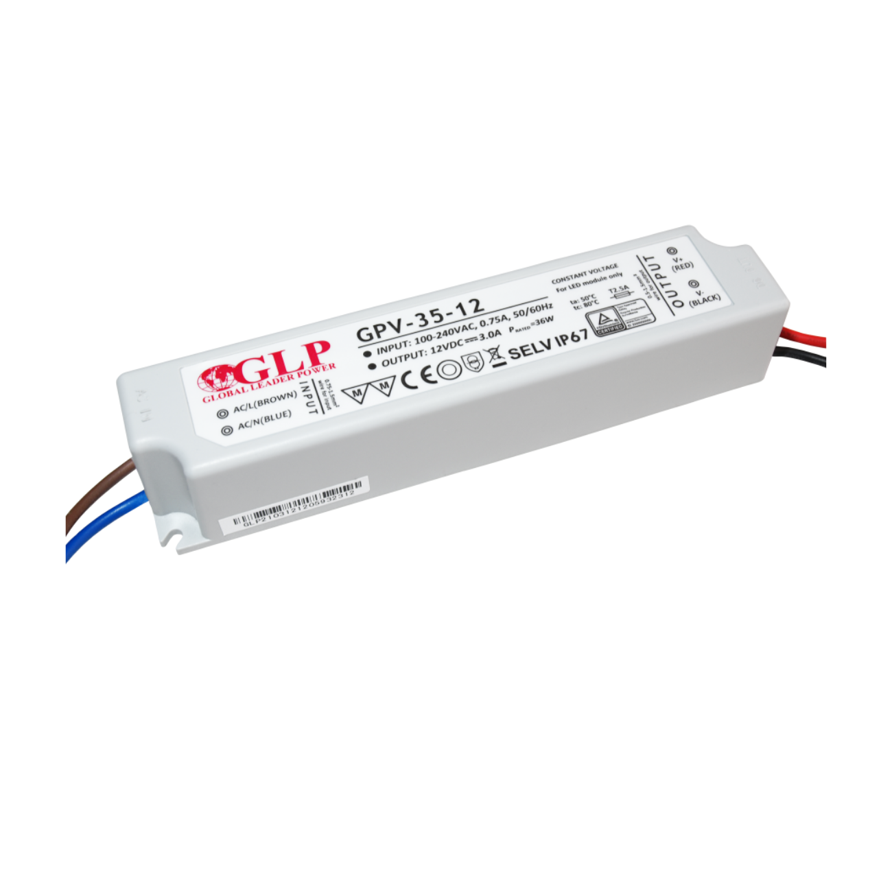 GPV-35-12 LED-Netzteil mit 36 Watt, 12 Volt und 3 Ampere