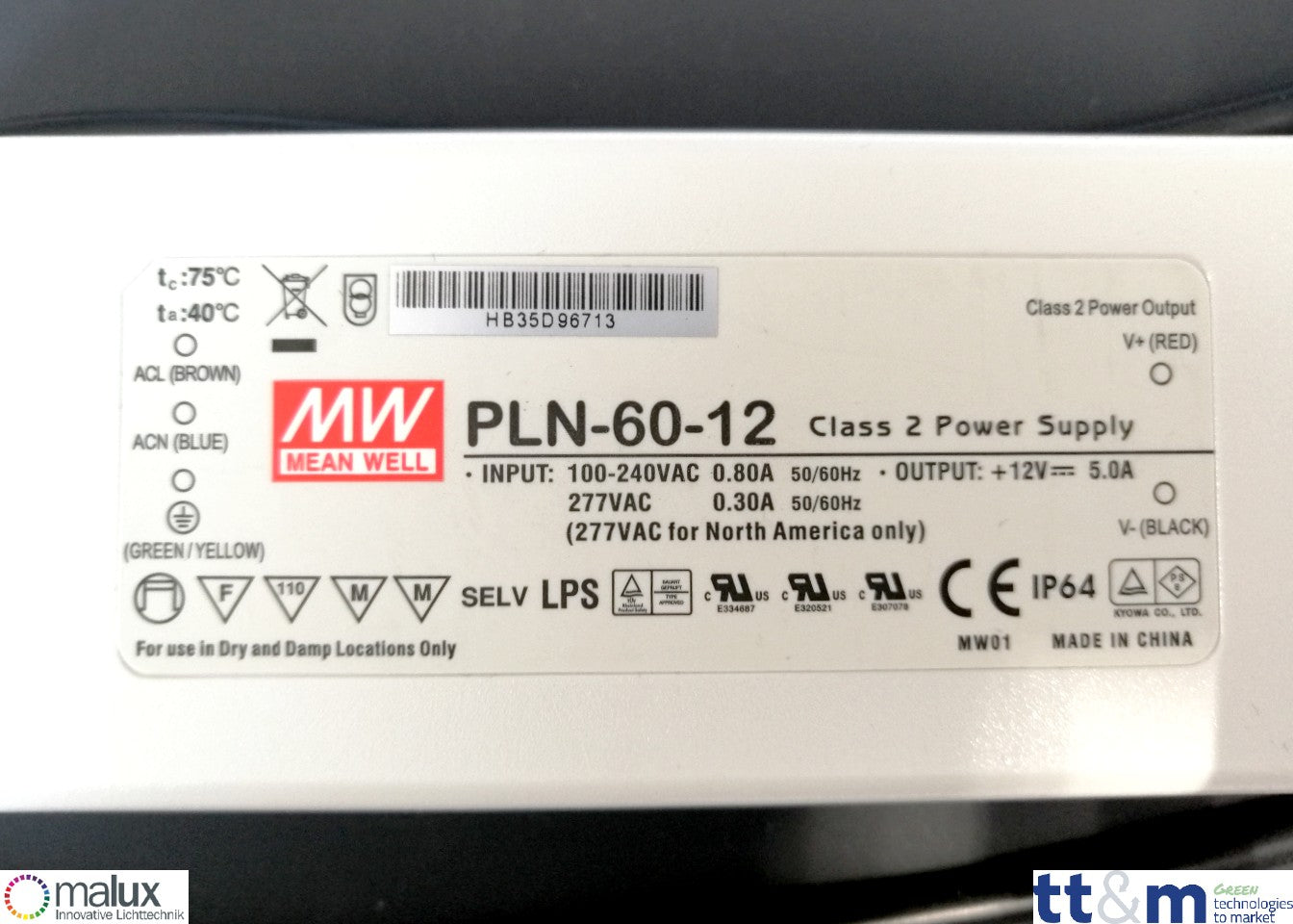 MeanWell PLN-60-12 LED-Netzteil - Netzteilshop24.de