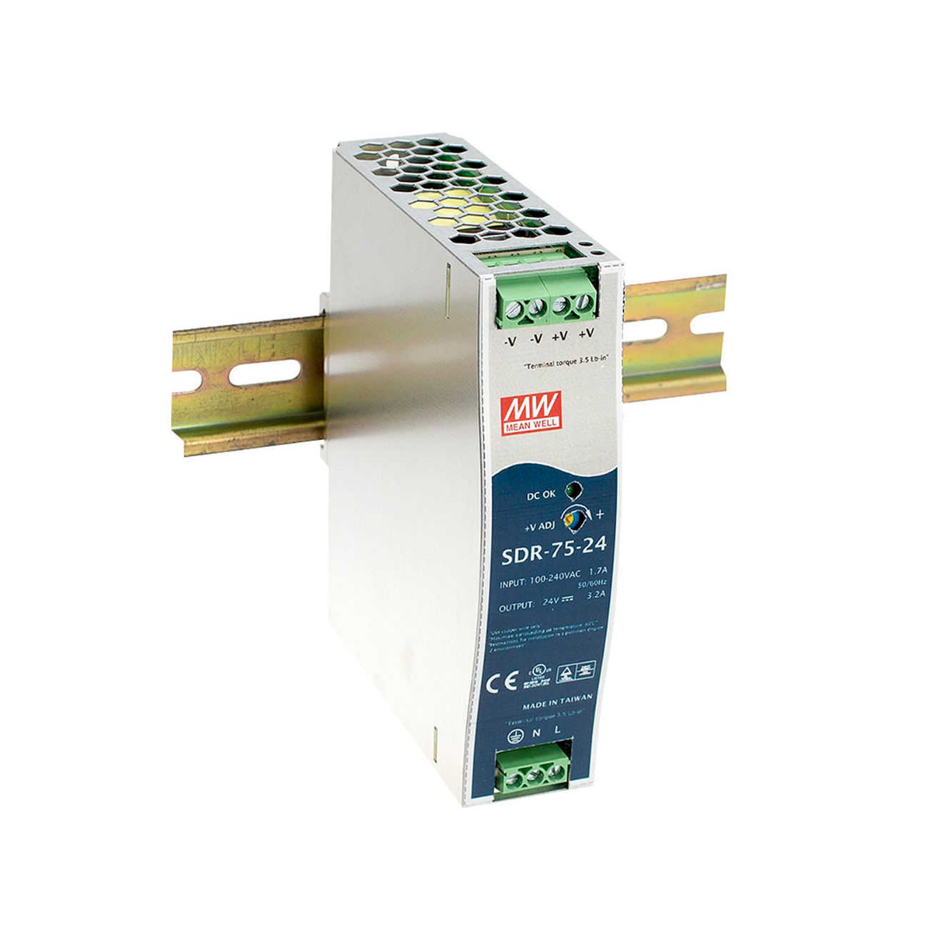 MeanWell SDR-75-24 (76W/24V) Industrienetzteil zur Hutschienen-Montage