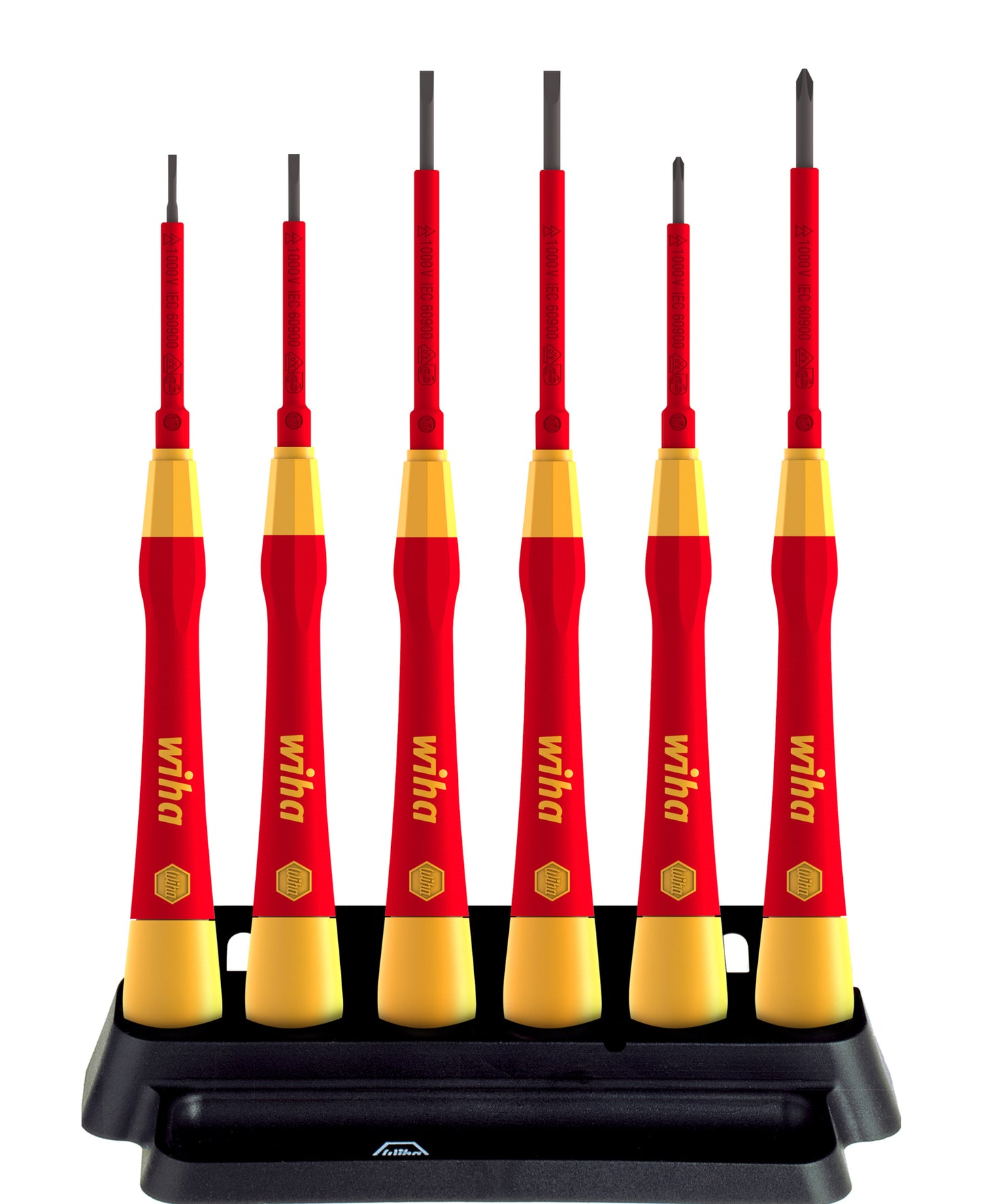 Wiha  Feinschraubendreher Set PicoFinish® electric Schlitz, Phillips 7-tlg. inkl. Halter (42989)