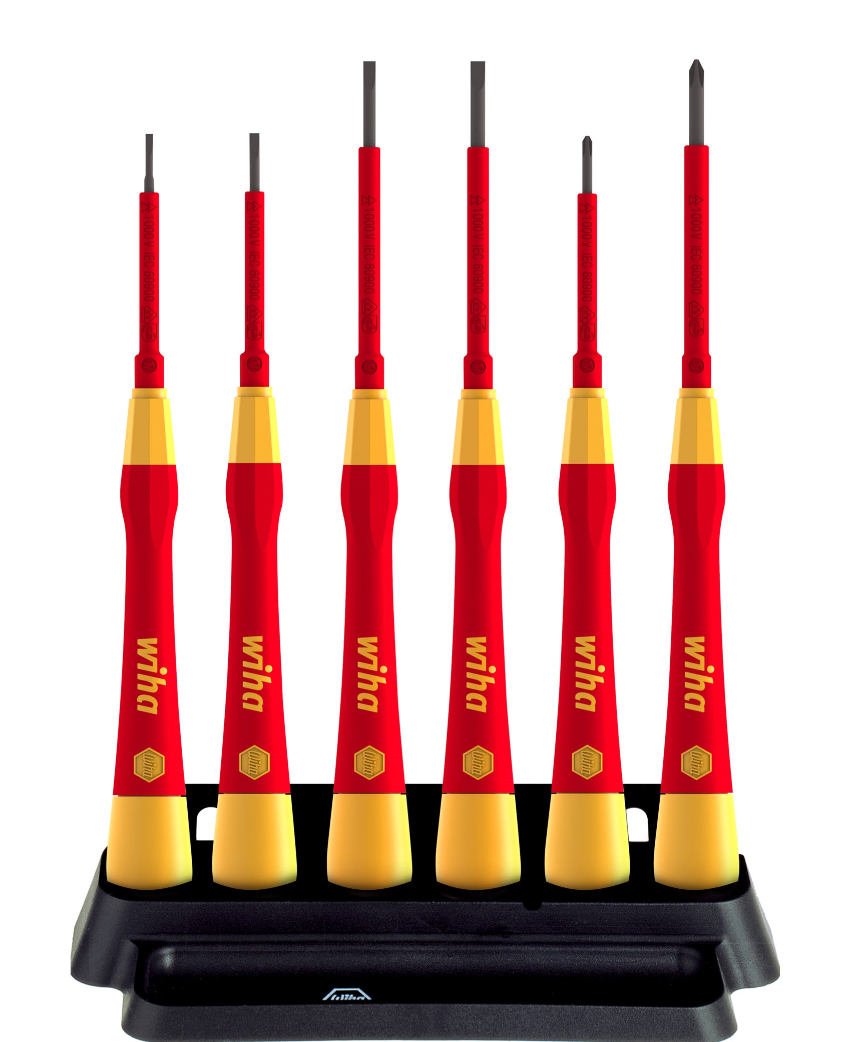 Wiha  Feinschraubendreher Set PicoFinish® electric Schlitz, Phillips 7-tlg. inkl. Halter (42989)