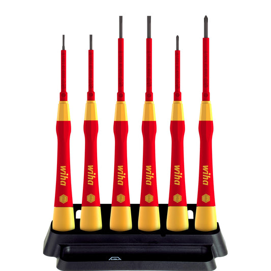 Wiha  Feinschraubendreher Set PicoFinish® electric Schlitz, Phillips 7-tlg. inkl. Halter