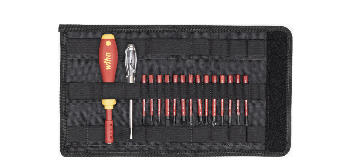 Wiha Schraubendreher mit Bithalter SoftFinish® electric slimVario gemischt 17-tlg. inkl. Falttasche (36068)