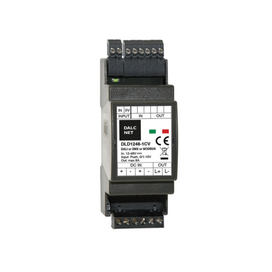 DALCNET DLD1248-1CV-MODBUS  0-10 Volt / 1-10 Volt / Push-Dimm / Resistiv / Modbus / Dimmer / CV / 360W / 7,5 A / 12V-48V - Netzteilshop24.de