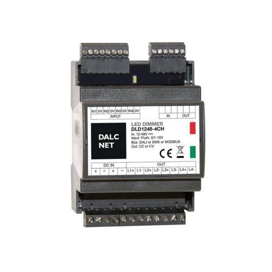 DALCNET DLD1248-4CC-MODBUS  0-10 Volt / 1-10 Volt / Push-Dimm / Resistiv / Modbus / Dimmer / CC / 134,4W / 0,7 A / 12V-48V - Netzteilshop24.de