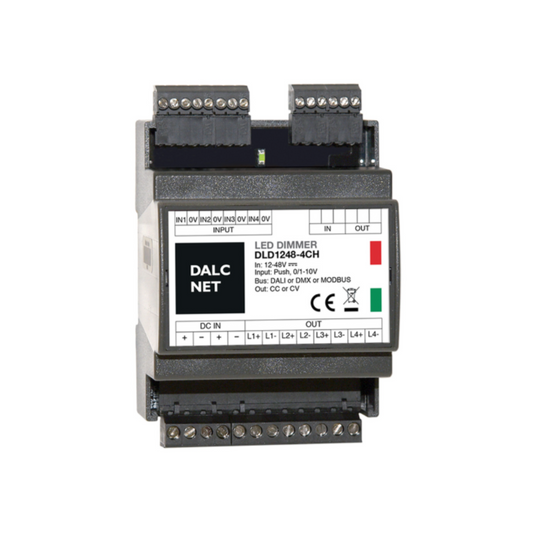 DALCNET DLD1248-4CV-MODBUS  0-10 Volt / 1-10 Volt / Push-Dimm / Resistiv / Modbus / Dimmer / CV / 960W / 5 A / 12V-48V - Netzteilshop24.de