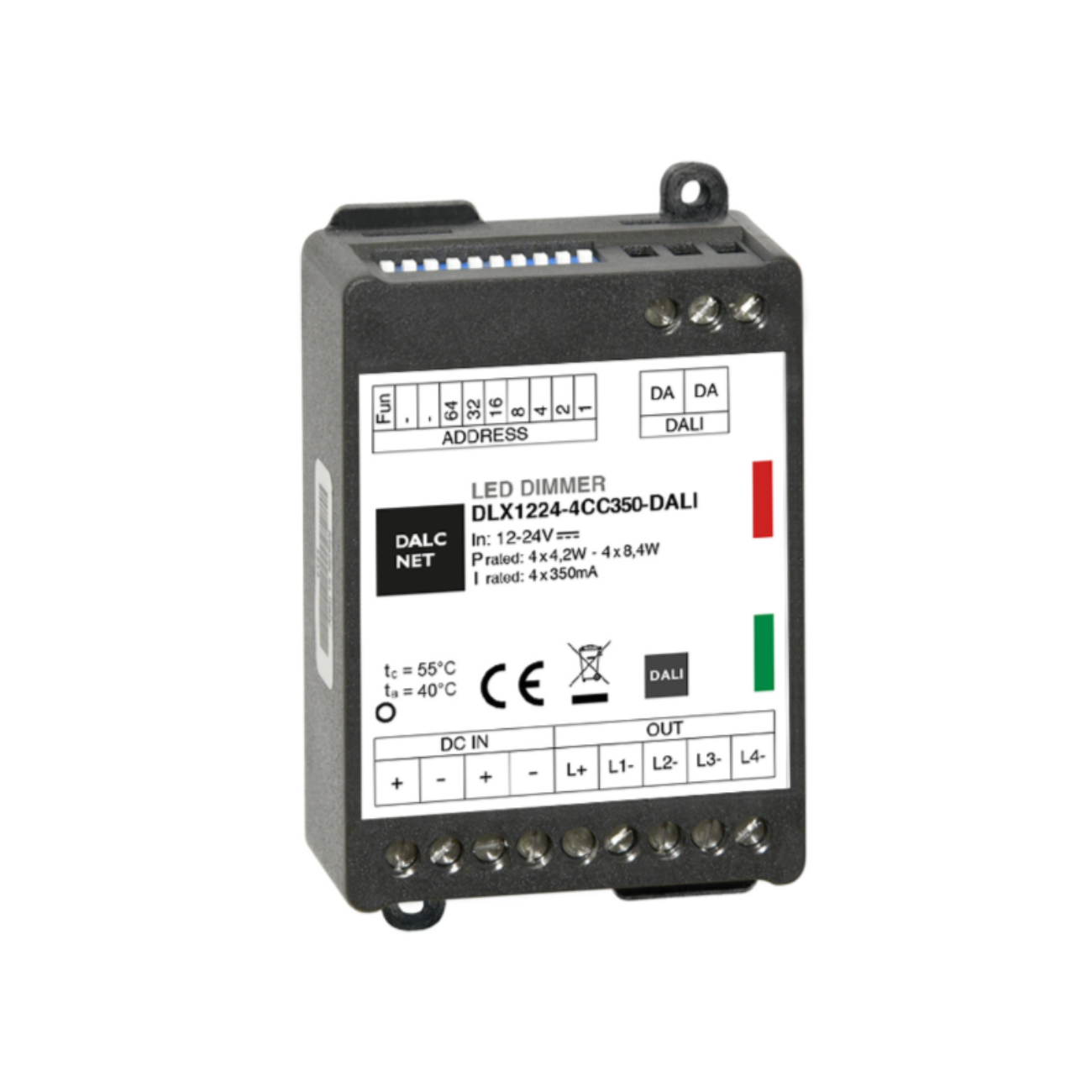 DALCNET DLX1224-4CC350-DALI Dimmer CC 33,6W / 0,35A / 12V-24V - Netzteilshop24.de