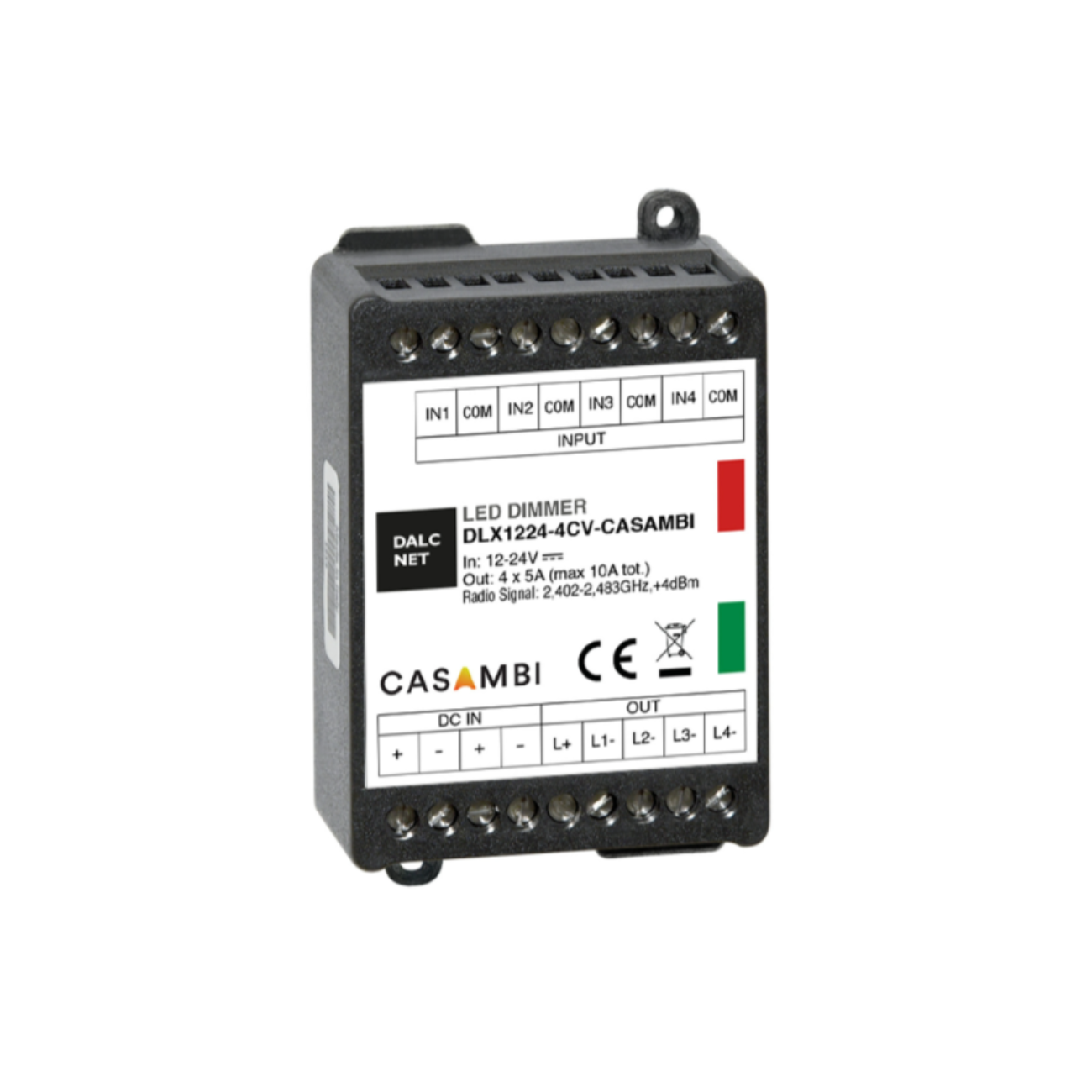 DALCNET DLX1224-4CV-CASAMBI Casambi Push-Dimm Dimmer CV 240W / 5 A / 12V-24V - Netzteilshop24.de