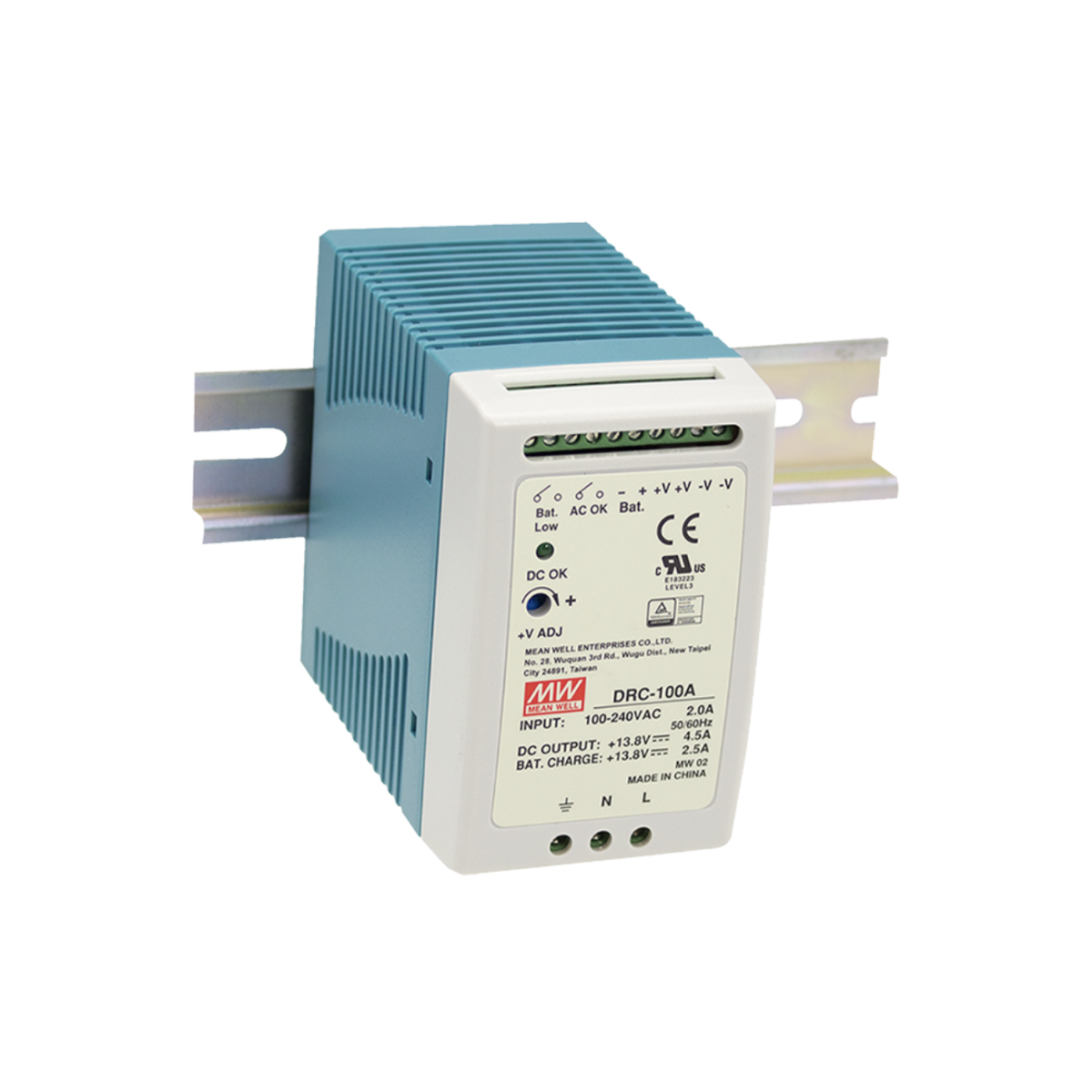 MEAN WELL DRC-100A Unterbrechungsfreie Stromversorgung (USV) (96,6W/13,8V/4,5A) Energiespeicher extern