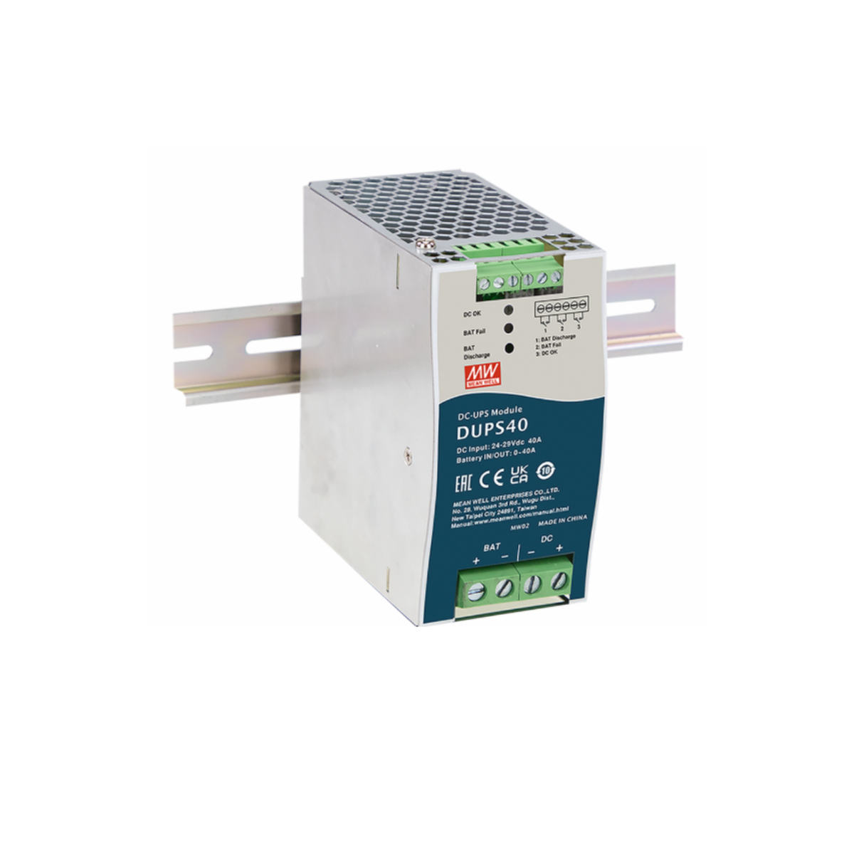 MEAN WELL DUPS40 Unterbrechungsfreie Stromversorgung (USV) (1.160W/24V/40A) Energiespeicher extern