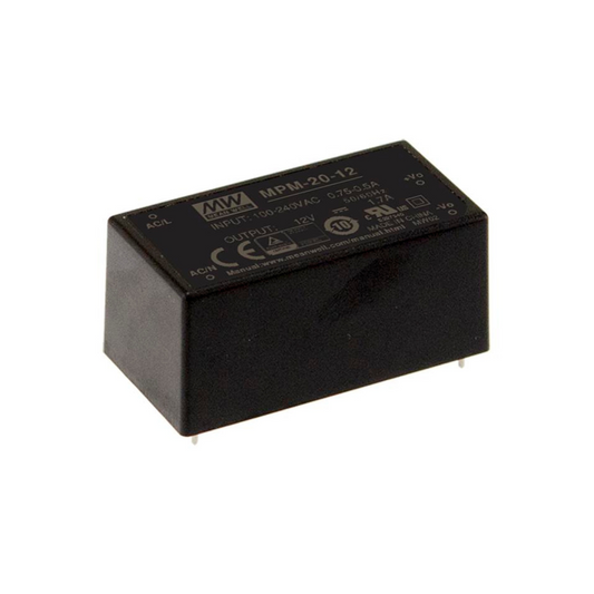 MeanWell MPM-20-24 Medical Schaltnetzteil / AC/DC-Netzteilbaustein - Netzteilshop24.de