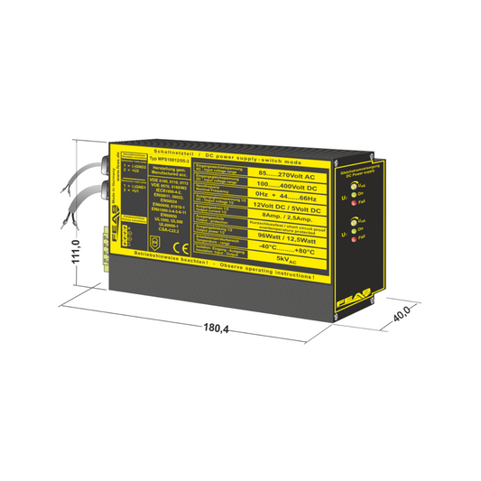 FEAS Schaltnetzteil MPS10012/05-3 (96,0W und 12,5W / 12V und 5V) LED-Netzteil - Netzteilshop24.de