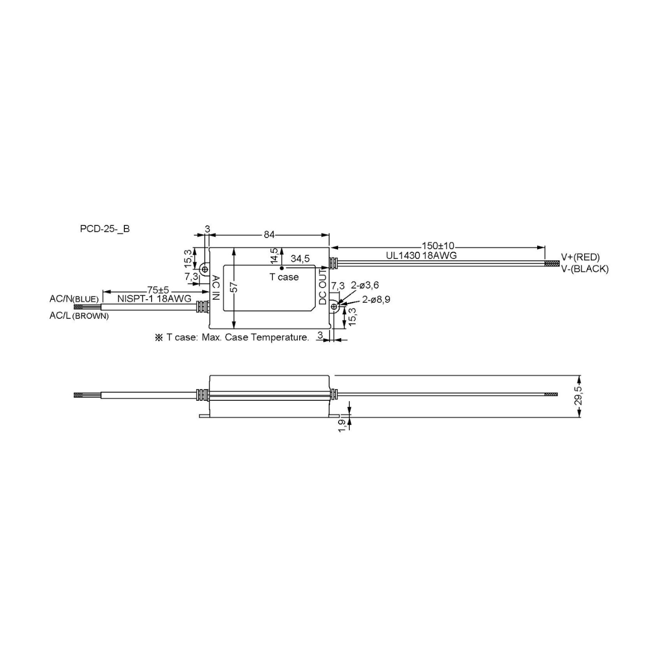 MeanWell PCD-25-700B (25W/24-36V) LED-Netzteil (dimmbar)