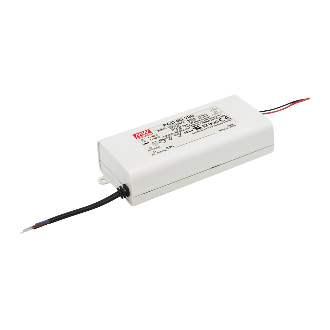 MeanWell PCD-60-500B (57W/65-115V) LED-Netzteil (dimmbar)