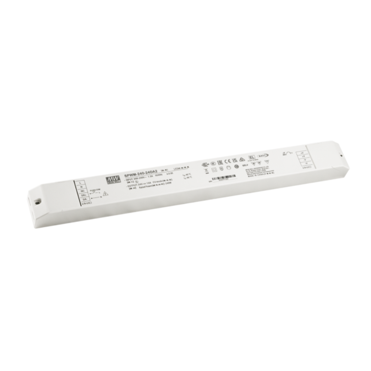 MEAN WELL SPWM-240-24DA2 AC/DC-LED-Netzteil CV (240W/24V/10A) Dali-2