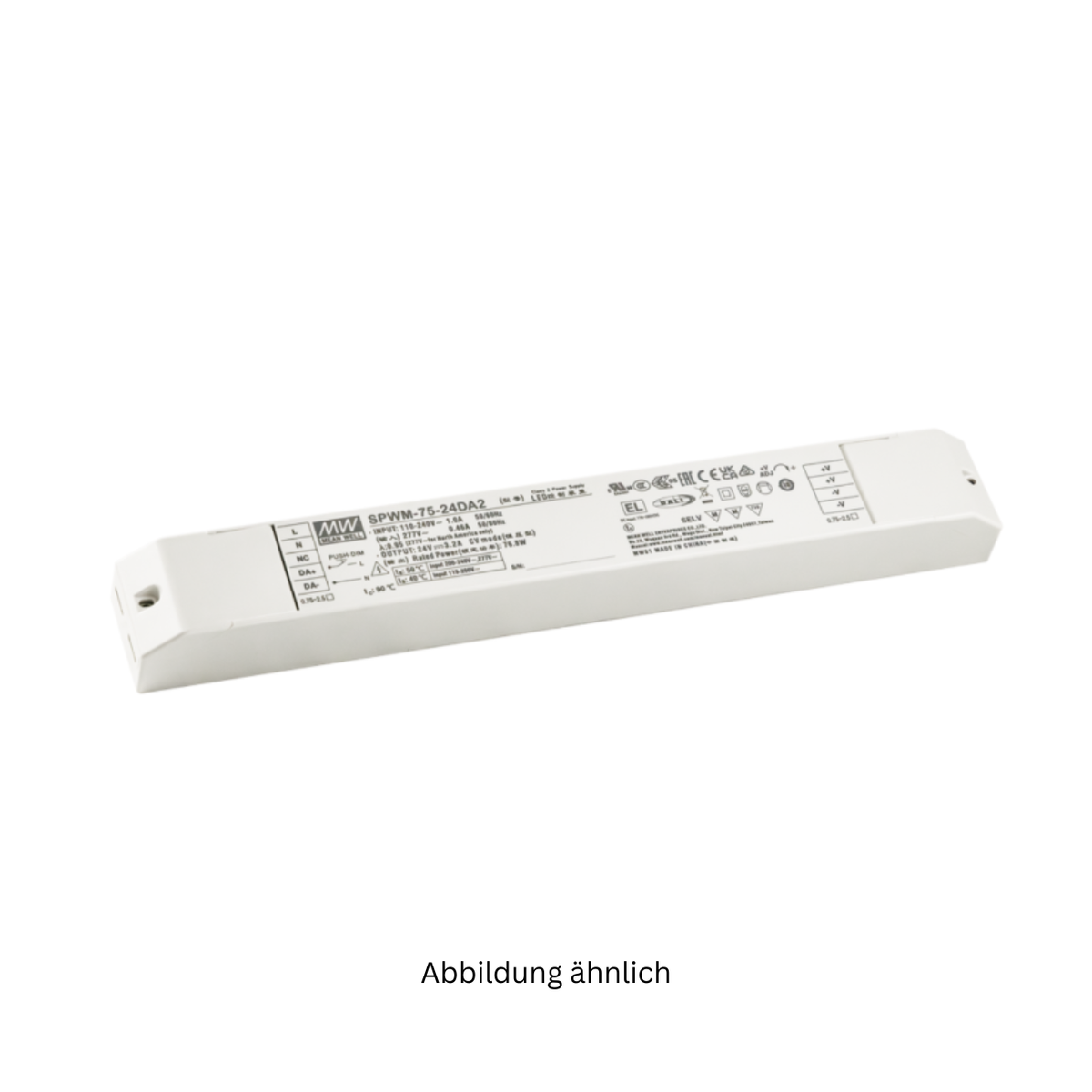 MEAN WELL SPWM-75-12DA2 AC/DC-LED-Netzteil CV (75,6W/12V/6,3A) Dali-2