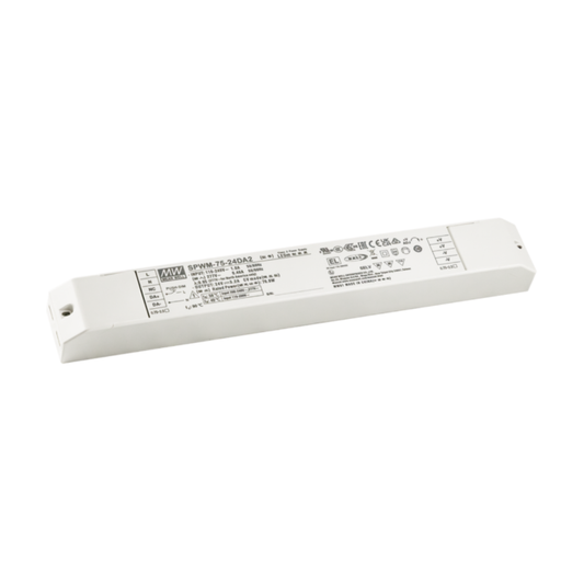 MEAN WELL SPWM-75-24DA2 AC/DC-LED-Netzteil CV (76,8W/24V/3,2A) Dali-2