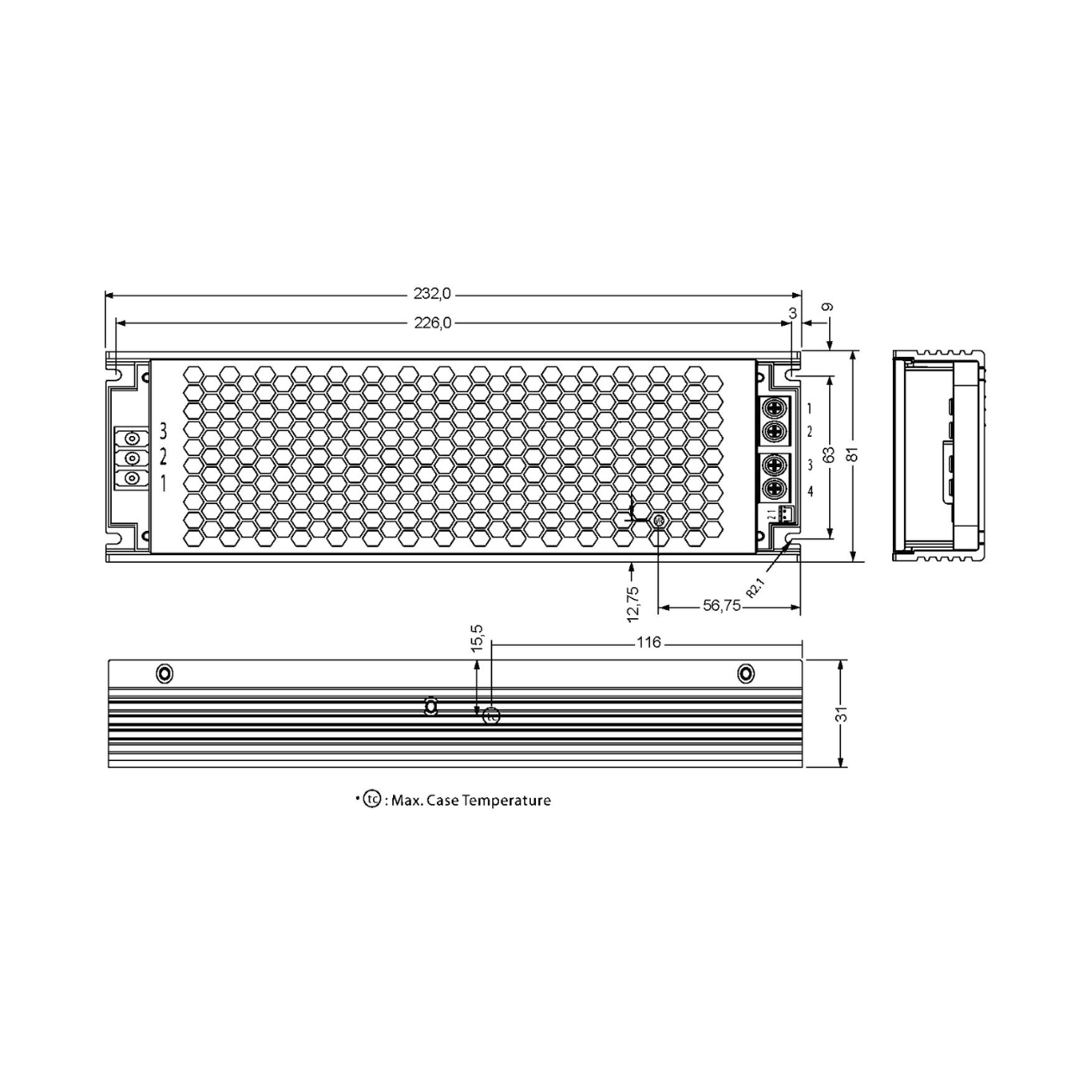 MeanWell UHP-500R-15 (501W/15V) Schaltnetzteil / AC/DC-Netzteilbaustein