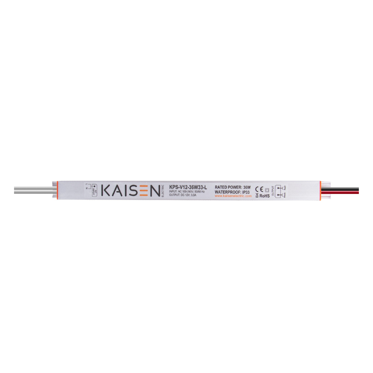 KAISEN KPS-V12-36W33-L (36W/12V) LED-Netzteil. Schutzart IP33 für LED-Lichtwerbung bzw. Signage im Innenbereich