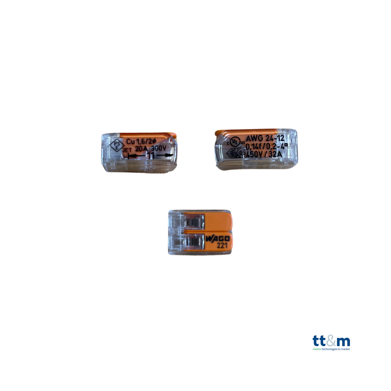 WAGO COMPACT-Verbindungsklemme, 2-polig, max. 4 mm², 221-412 (100 Stk.) - Netzteilshop24.de