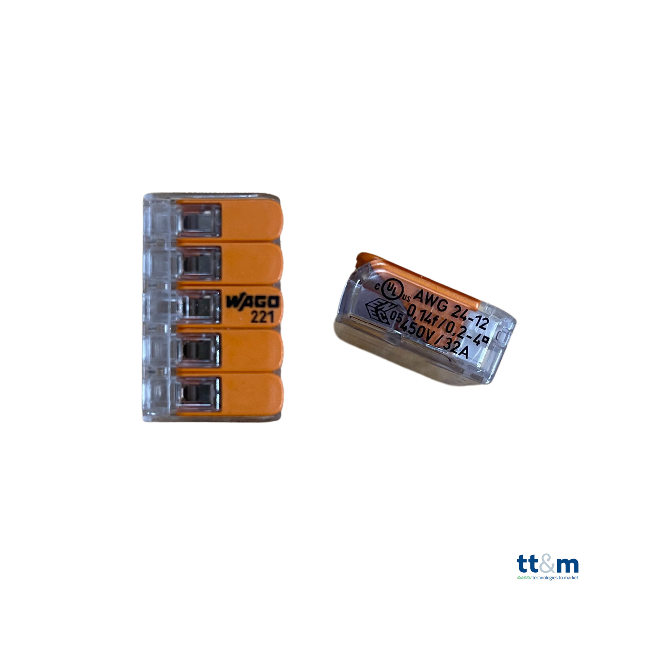 WAGO COMPACT-Verbindungsklemme, 5-polig, max. 4 mm², 221-415 (25 Stk.) - Netzteilshop24.de