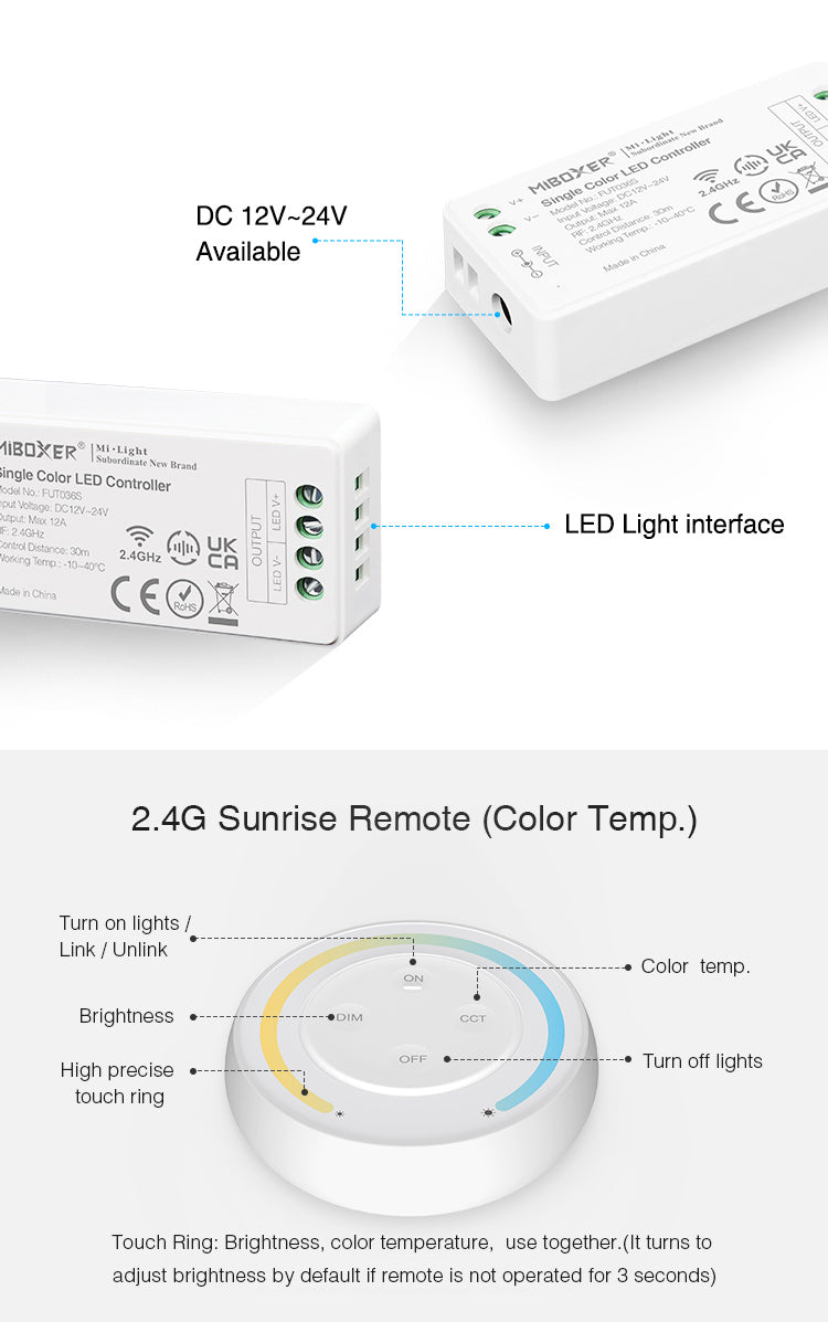 FUT036SA - MiLight LED-Controller inkl. Fernbedienung