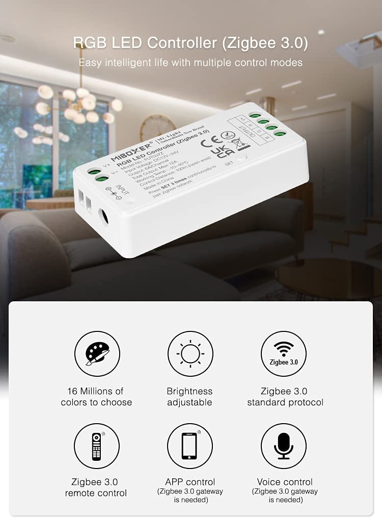 FUT037Z - MiLight Zigbee 3.0 RGB LED Controller - Netzteilshop24.de