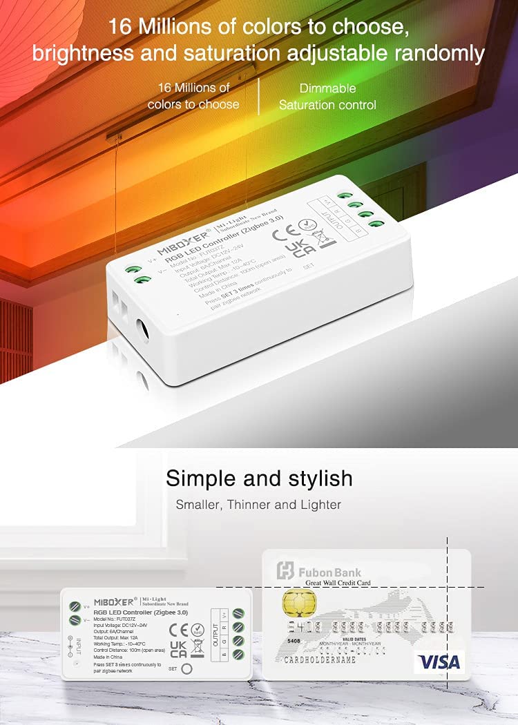 FUT037Z - MiLight Zigbee 3.0 RGB LED Controller - Netzteilshop24.de
